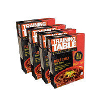 ** TRIAL PACK!  4/10 OZ TRAINING TABLE SPORTSMEAL ** Steak Chili w/ORGANIC WHOLE BLACK SOYBEANS**